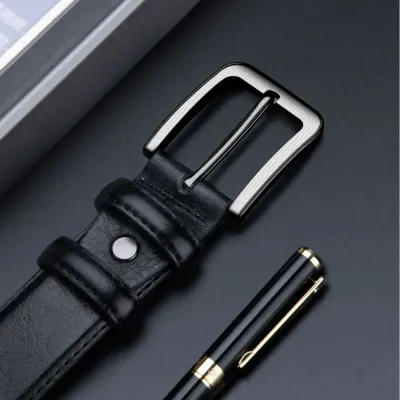 MEN'S GENUINE LEATHER PIN BUCKLE BELT